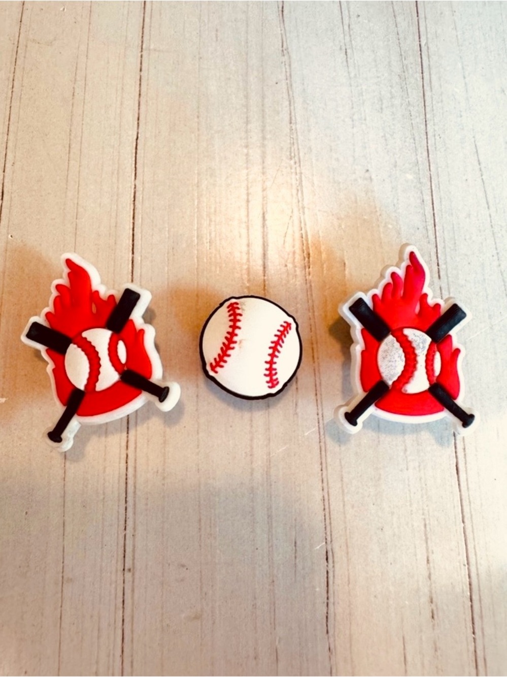 Baseball Croc Charms – 3-Piece Set